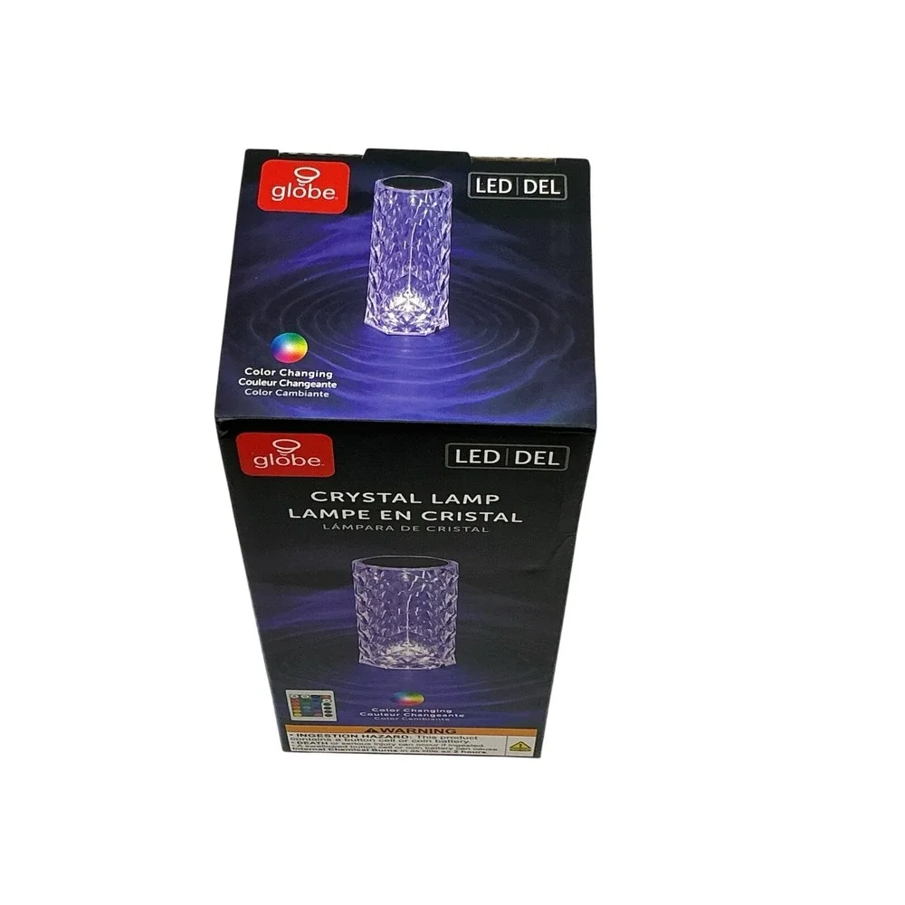 Globe Crystal LED Table Lamp Portable USB Rechargeable Remote‎ Color Changing